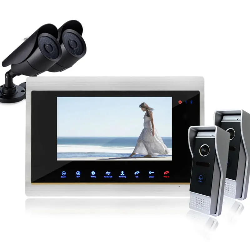 Homefong Touch Screen 7 Video font b Door b font Phone Doorbell Intercom Support SD card
