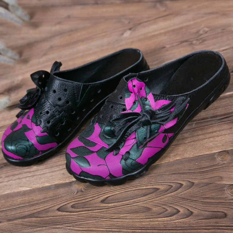 Hot selling,New 2017 Spring/Summer,Women ethnic style genuine leather slippers,Bowknot hollow flower flat heel slippers Hot selling,New 2017 Spring/Summer,Women ethnic style genuine leather slippers,Bowknot hollow flower flat heel slippers