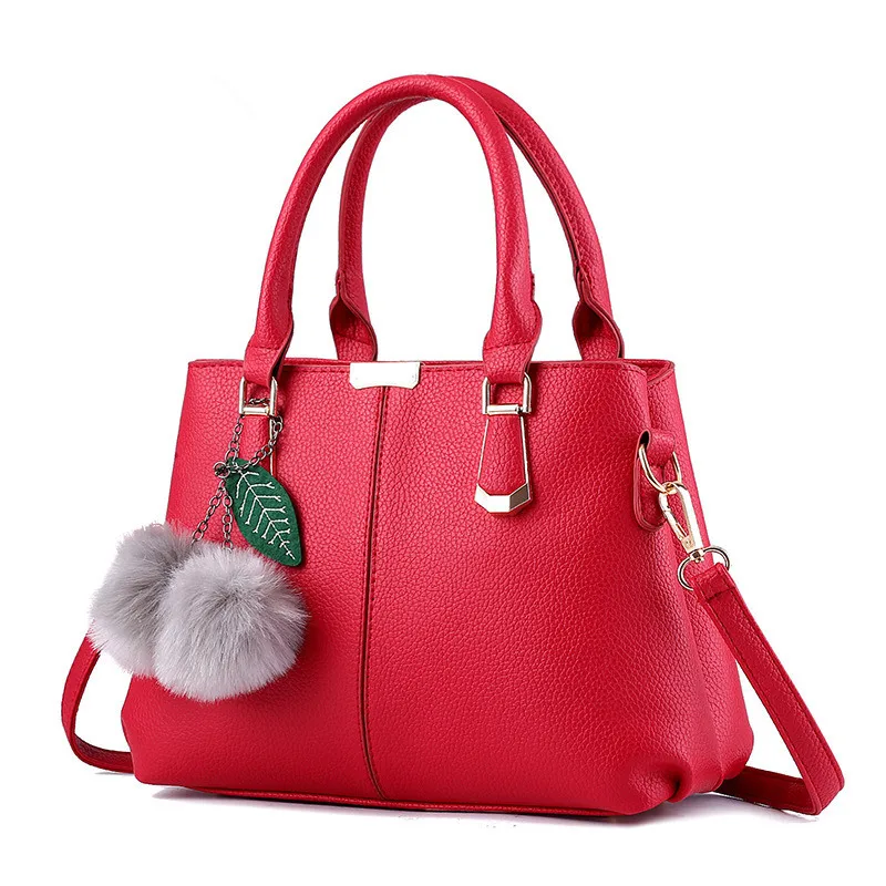 High Quality Fashion Red PU Women Handbag Casual Shoulder Bag