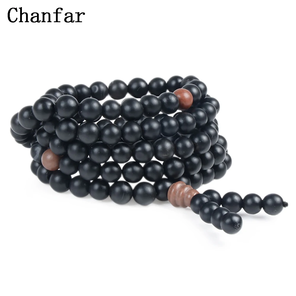 Chanfar Natural Black Stone Bianshi Bracelet Genuine Natural Bianshi Beads For Women Men Bracelet Jewelry