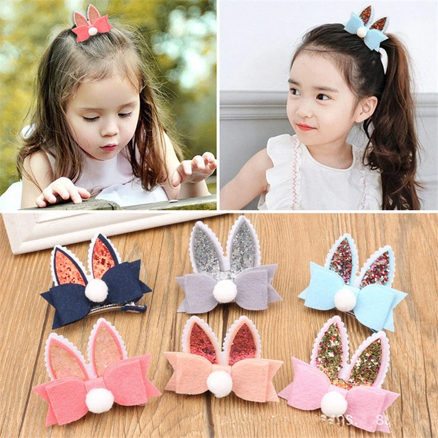 Lot De 8 Bandeau Bébé Fille Cheveux Lapin Oreille Kawaii Elastique