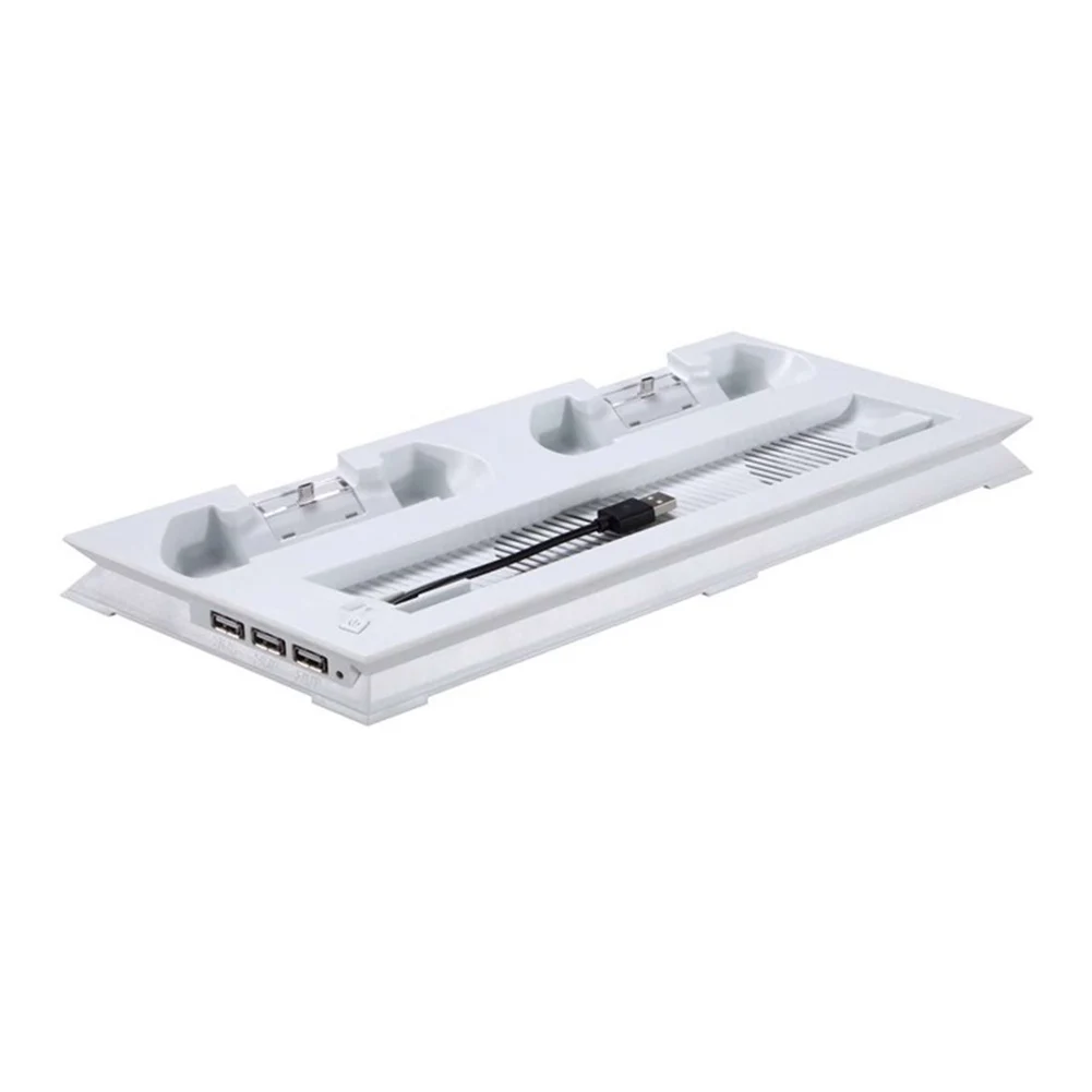  White Cooling Fan Cooler Console Vertical Charging Holder Controller Charger Station Stands For PS4