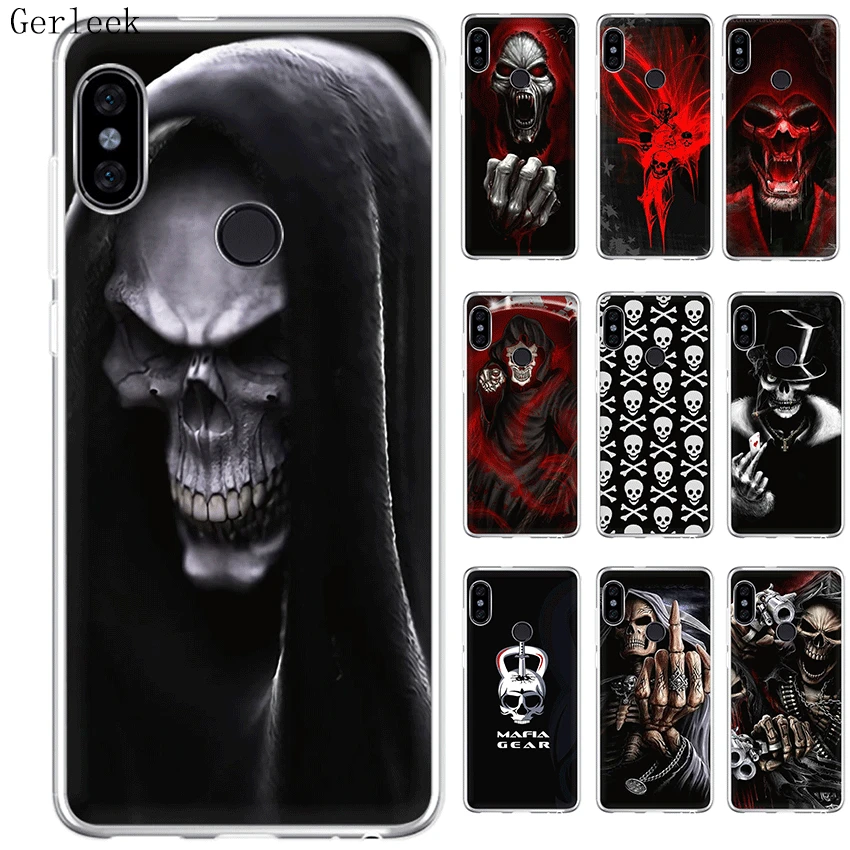 Phone Case for Xiaomi Redmi 4A 4X 5 5A 6 6A 7 7A 8A S2 GO K20 Pro Cover Death Skull Shell | Мобильные телефоны и