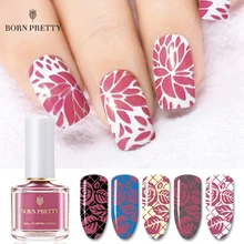 BORN PRETTY 6 мл стемпинг ногтей покрытие Увядшие розы штамповки серии лак розовый фиолетовый маникюр Дизайн ногтей пластины печать лак