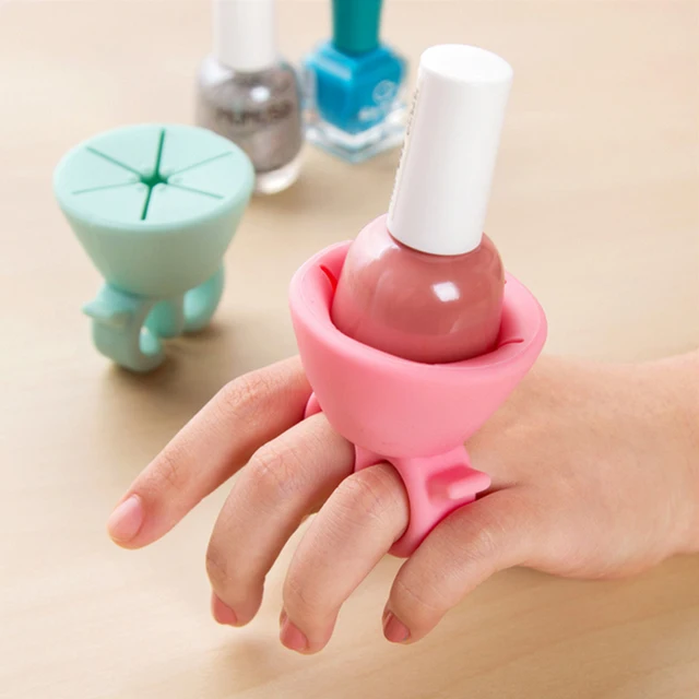Manicure 1pc Pro Flexible Silicone Finger Ring Varnish Wearable Nail Manicure 1pc Pro Flexible Silicone Finger Ring Varnish Wearable Nail Polish Holder Art Tips Display Stand