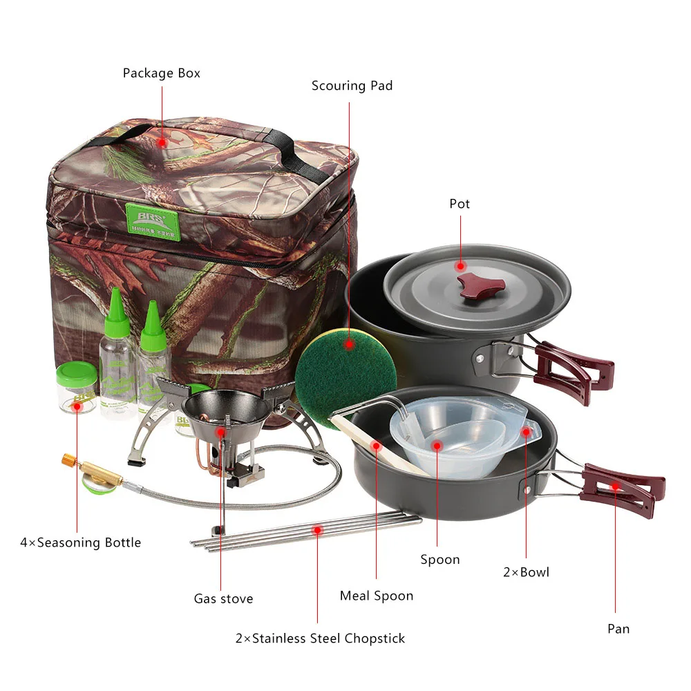 BRS походный чайник сковорода плита посуда набор приготовления Сплит газовая плита посуда для пикника кемпинга наборы с упаковочной коробкой