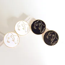 Timlee E144 новые темпераментные капельные масла абстрактная линия лицо сплав шпильки серьги Популярные ювелирные изделия оптом