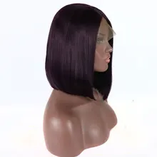 Bombshell фиолетовый синтетический парик на кружеве мягкий короткий Боб Прическа Косплей волосы термостойкие волокна средняя часть для женщин парики