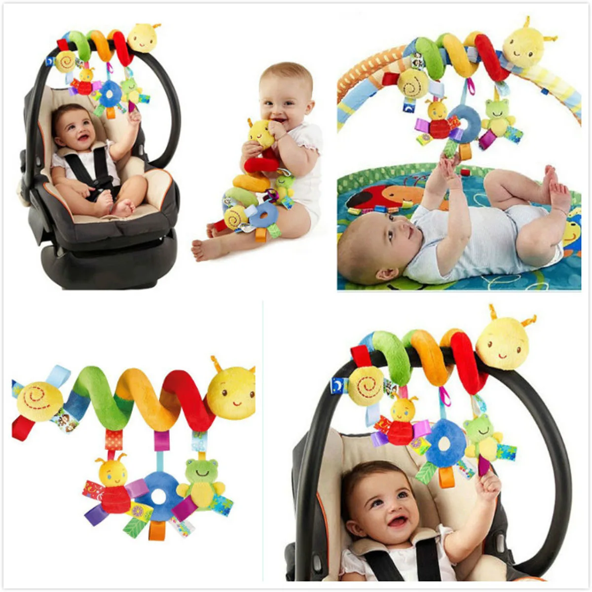 Подвесная для детской коляски игрушки детские животные Плюшевые погремушки для младенца колокольчик Игрушка для кровати куклы мягкие