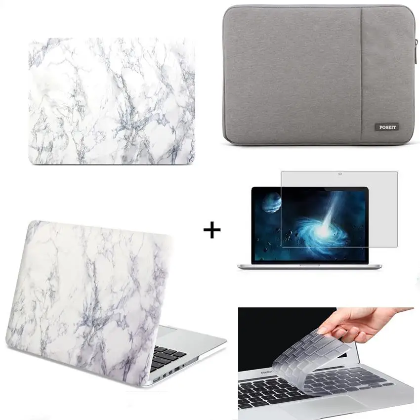 Rubberized white marble pattern Case Cover Sleeve for MacBook Air 11
