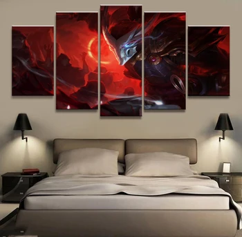 

5 Panel LOL League of Legends Yasuo Game Canvas Printed Painting For Living Room Wall Art Decor HD Picture Artworks Poster