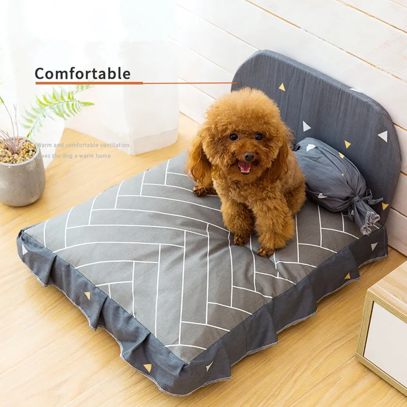 Cute Dog Bed With Pillow Pet Sofa Dog Beds Breathable Cotton Waterproof