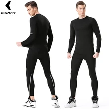 Профессиональные мужские компрессионные колготки для бега, быстросохнущая Спортивная одежда для спортзала, фитнеса, тренировочная одежда, спортивный костюм для бега, Рашгард, спортивный комплект