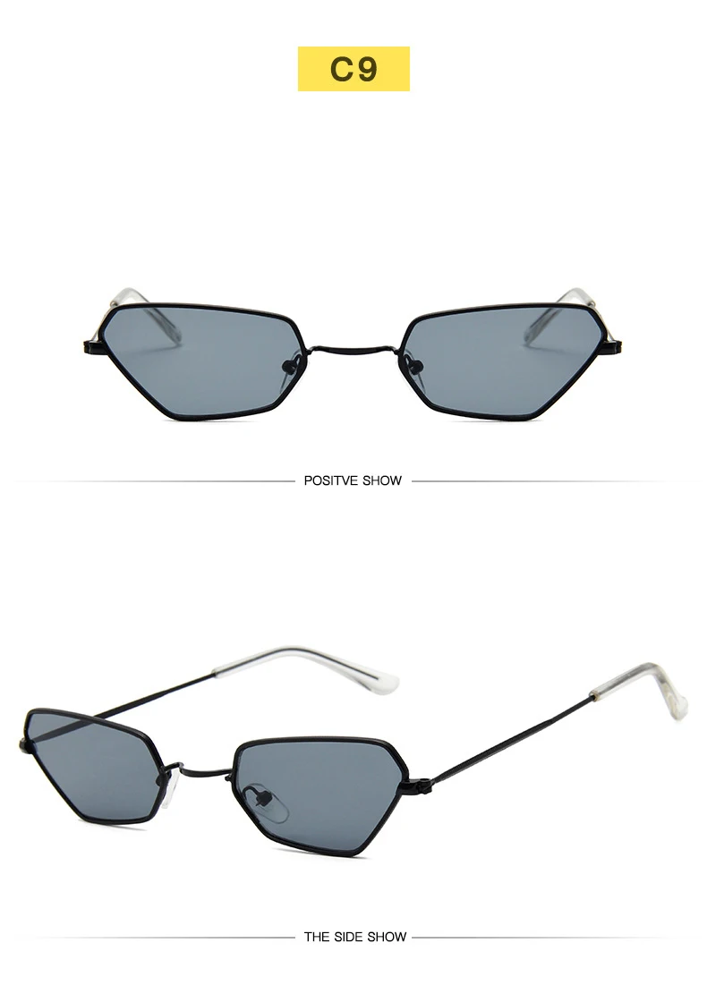 Sun Glasses Cat Eye Sunglasses Women Men Metal Small Frame Shade Female Eyewear Eyeglasses Color Lens UV400 2019 New