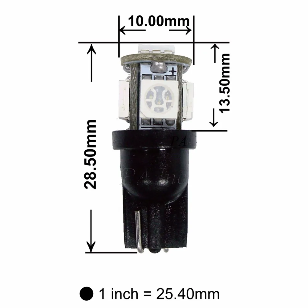 PA светодиодный 2 шт. x T10 168 W5W 5SMD Авто клиновидные лампы Белый 12 В + BAU15S конверторы