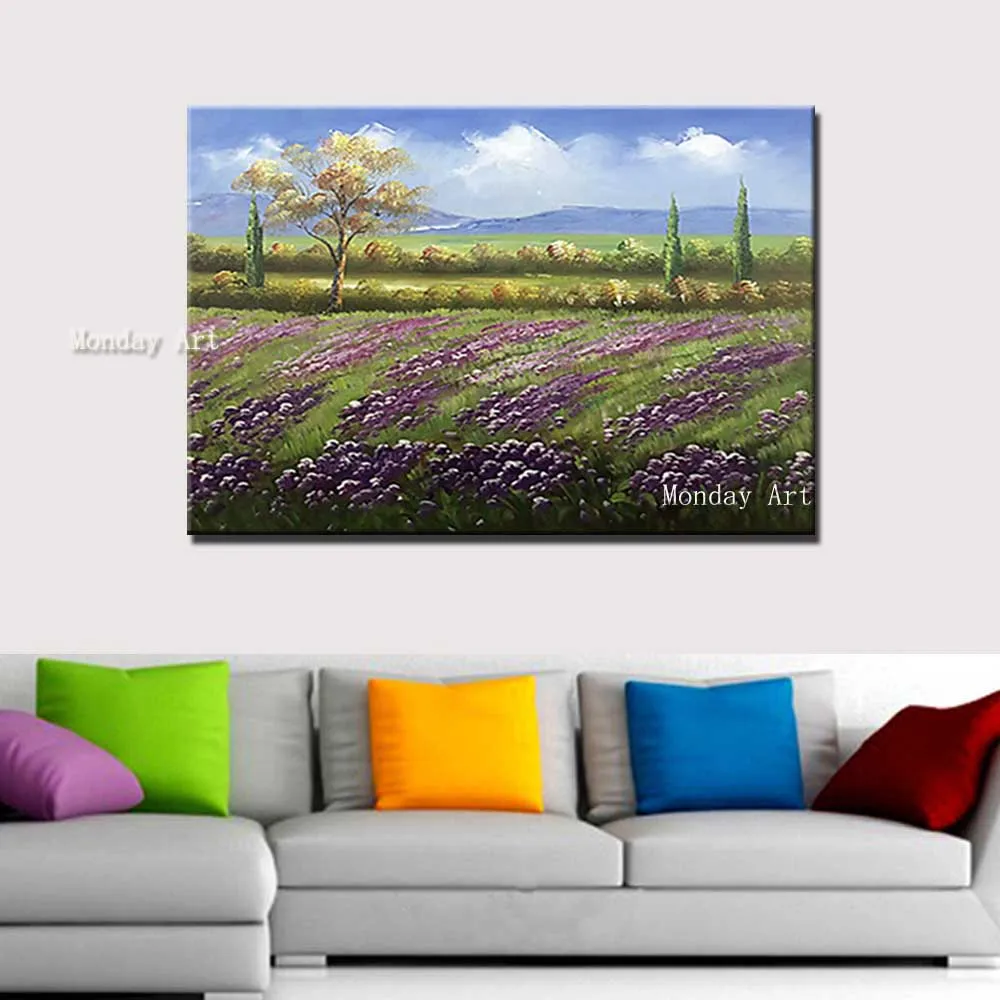 Hand-Painted-Abstract-Flower-Landcape-Canvas-Oil-Painting-Lavender-field-Wall-Picture-Living-Room-Home-Wall (3)