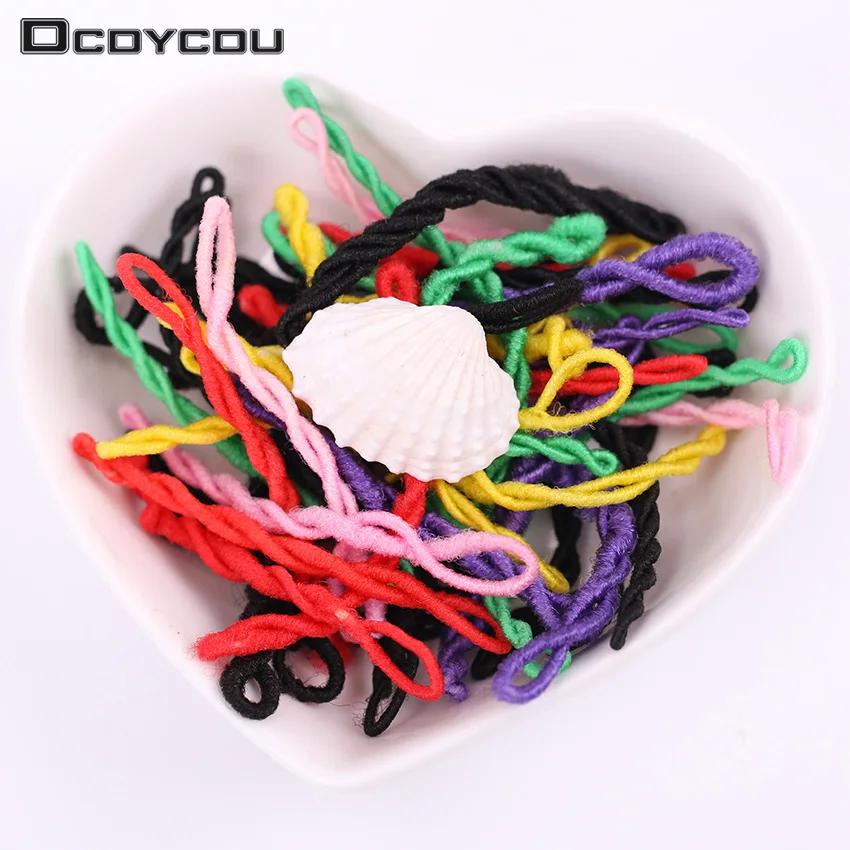 

10PCS New Elastic Rubber Hair Bands Girls Ponytail Holders Headband Cute Mini Mixing Color Elastic Hair Ring Accessories