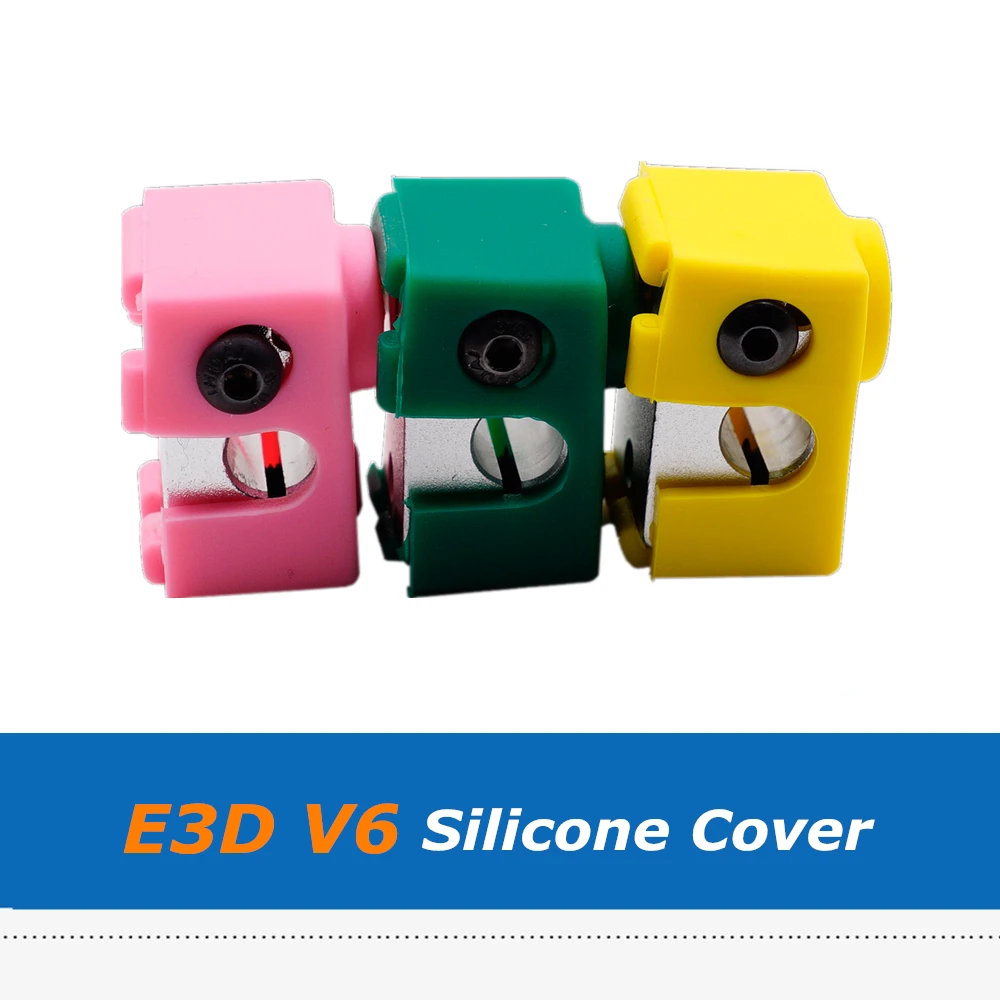 2pcs Pink/Yellow/Green/White E3D V6 Hotend Heating Block Silicone Sock Cover 20*16*12mm For 3D Printer Parts | Компьютеры и офис
