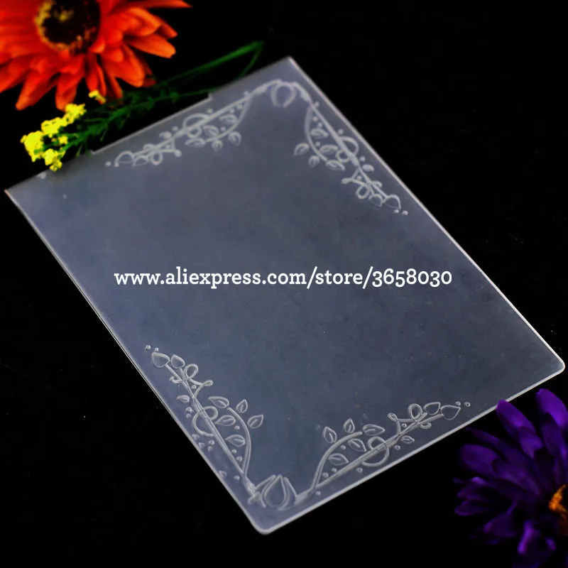 

Leaves Corner Plastic Embossing Folder For Scrapbook DIY Album Card Tool Plastic Template 12.5x17.7cm 8070869