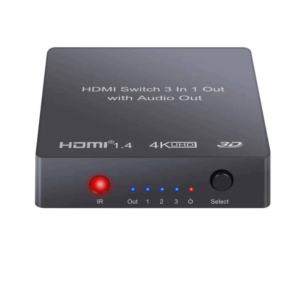 Proster 3x1 HDMI коммутатор с аудио экстрактором оптический Toslink SPDIF выход поддержка 4 к 3D 1080P PIP HDMI коммутатор с rca-кабелем