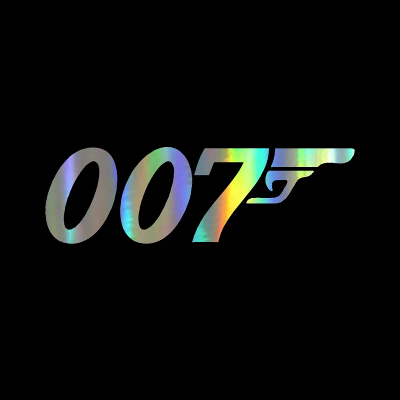 

JAMES BOND 007 Reflective Fun Car Stickers And Decals Car Styling 22*7C Sticker On Car For Ford Audi BMW Toy Black/Silver/laser