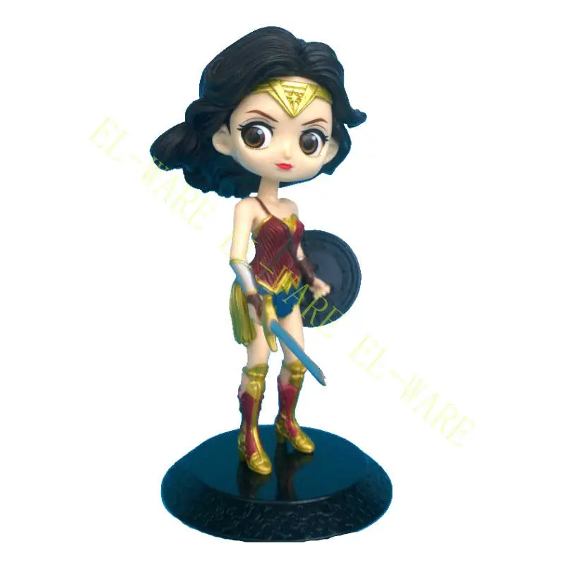 1 шт. DC Comics Wonder Woman Q Version Diana Justice League милые ПВХ Аниме фигурки Куклы Модель