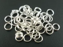 Frete Grátis 1000 pcs Banhado A Prata Duplo Loop Divisão Aberta Argolas 5mm de Diâmetro. Resultados Da jóia