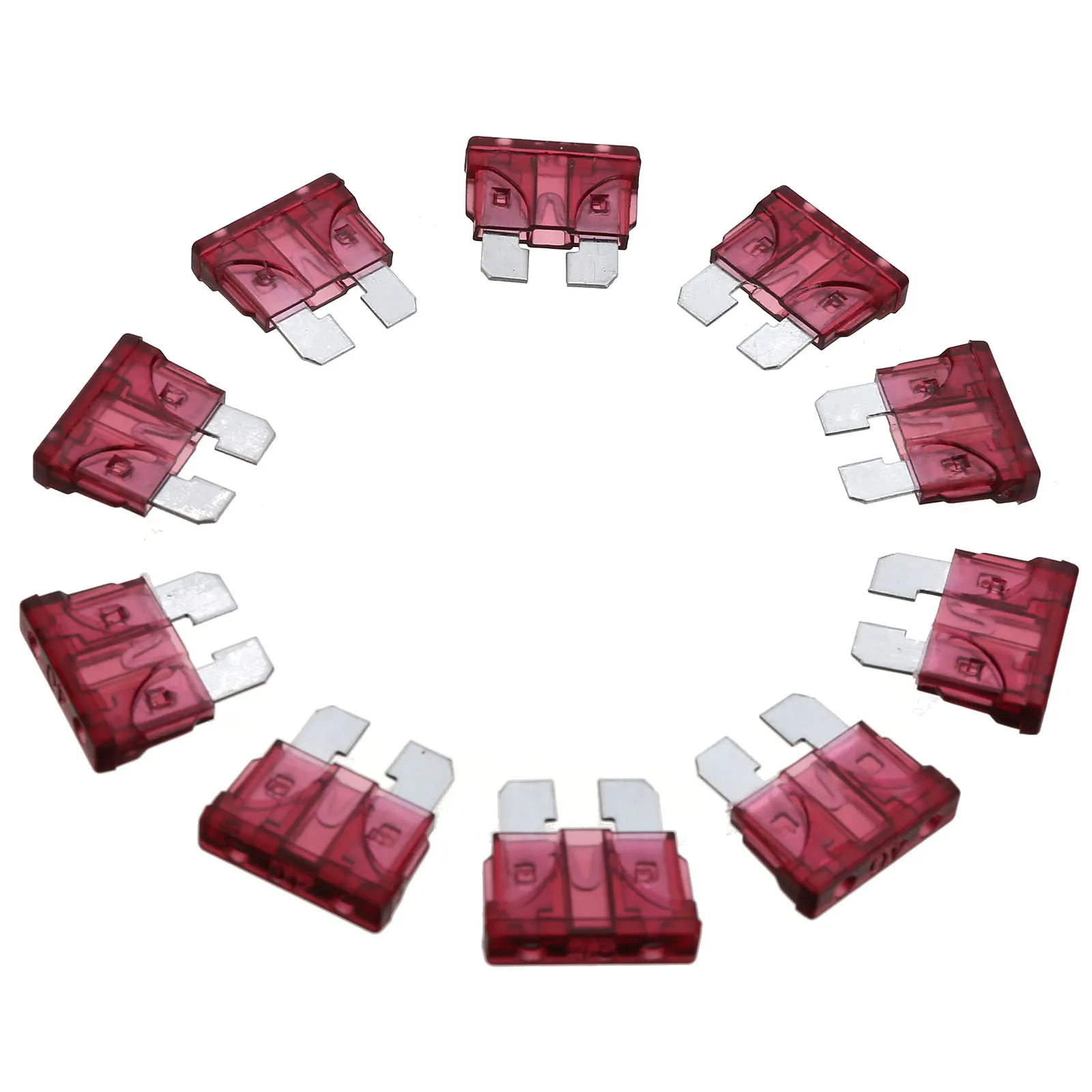 

MAYITR 2017 New 10pcs 40A Auto Fuse Coded Standard Blade PC + Zn Alloy Fuse for Auto Car Truck Purple Red Color