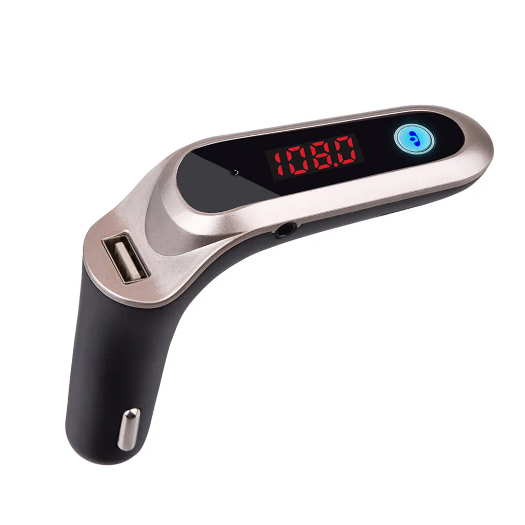 USB TF Card Support Charger Wireless Bluetooth Car Kit LCD Hands-Free FM Transmitter MP3 Music Player Mobile Phones Tablets