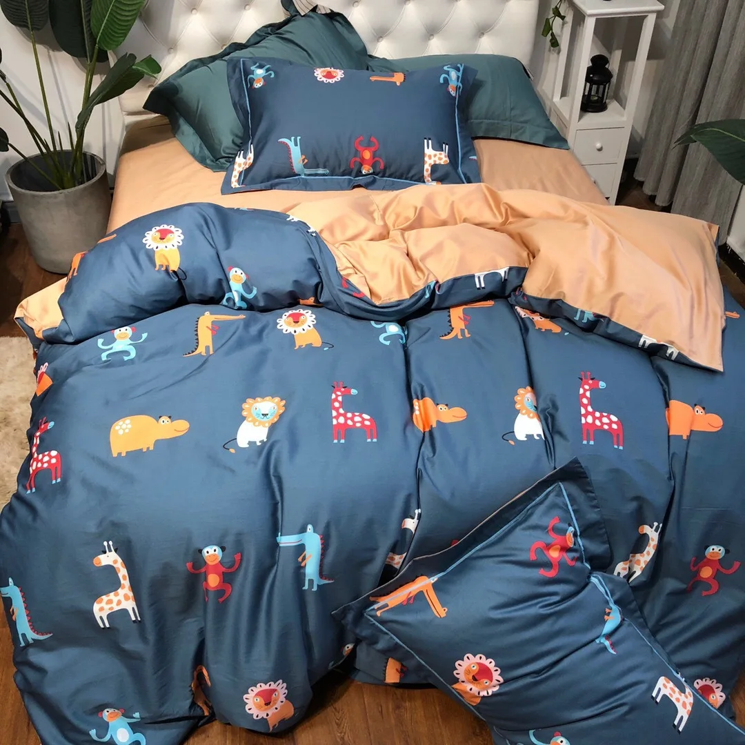 

1904026 On Sales Hot Sales Super Quality 60 long velvet cotton American flower puppy cotton double simple bedding duvet cover