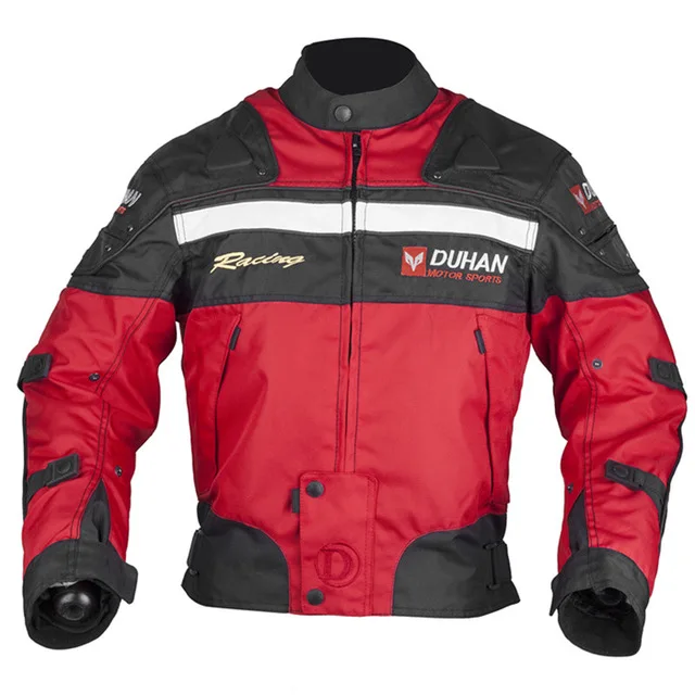DUHAN куртка для мотокросса, гонок по бездорожью, мотоциклетная куртка, бронежилет, защитная мотоциклетная куртка, мотоциклетная ветрозащитная одежда - Цвет: Red Jacket