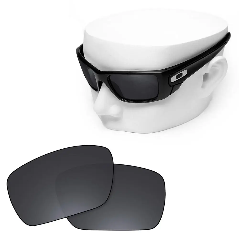 Oowlit Polarized Replacement Lenses Of Black Dark Grey For-oakley Fuel ...