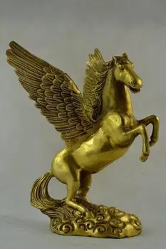 

Collectibles Old Decorated Copper Carving Wonderful Horse Statue