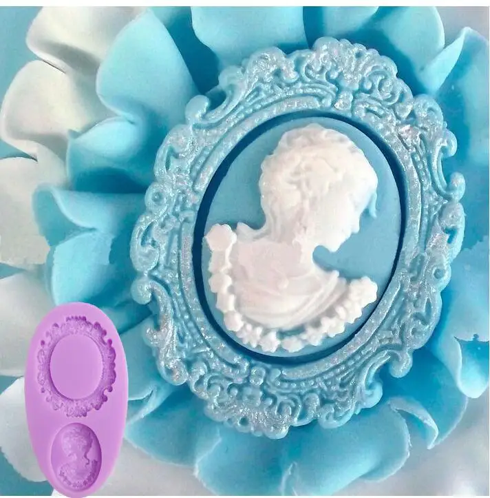 O novo emblema retro rainha quadro coleção fondant bolo decoração molde