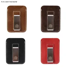 Горячие деньги клип ретро бумажник тонкий деньги клип Бизнес кожаный бумажник кредитной случае