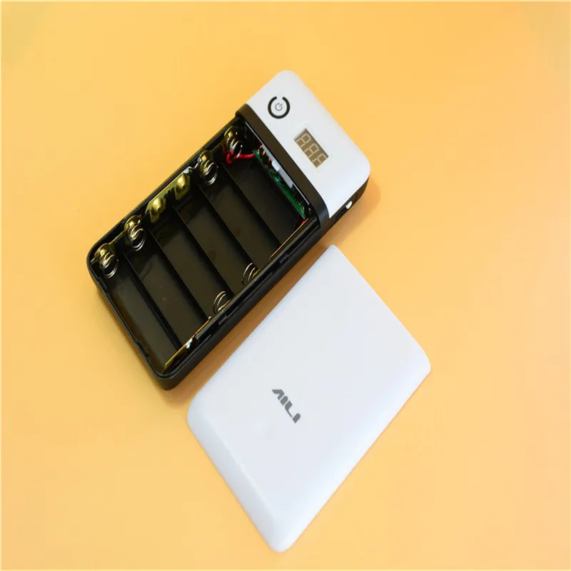 100 шт/партия KingWei power Bank чехол для аккумулятора пластиковый держатель с usb-кабелем зарядка для мобильного телефона ноутбука черный+ белый