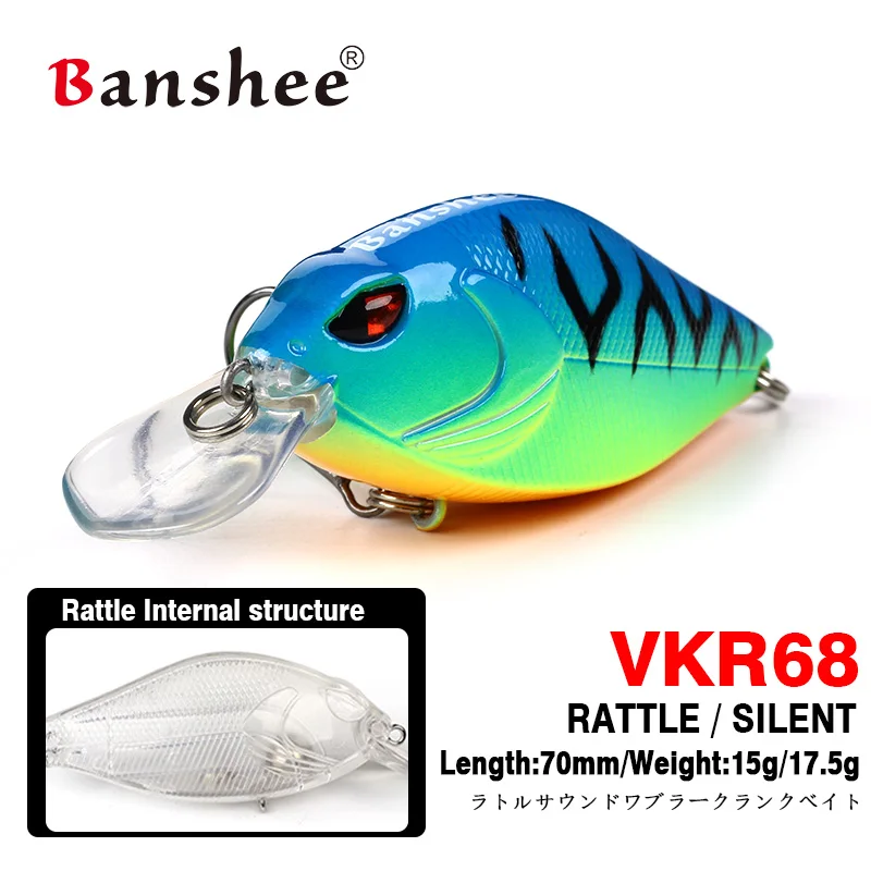 Banshee Snoop VIBS мелкой глубоководные воблеры VKR68 умирает звук погремушки качающийся, искусственный Жесткий наживка на морс