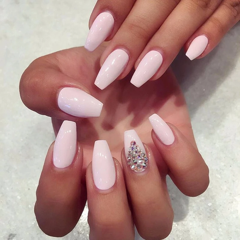 100pcs Box New Ballerina Nail Tips Full Nails Coffin Shape 100pcs Box New Ballerina Nail Tips Full Nails Coffin Shape Artificial French Fake Tip Salon Decorated Transpa In False From Beauty