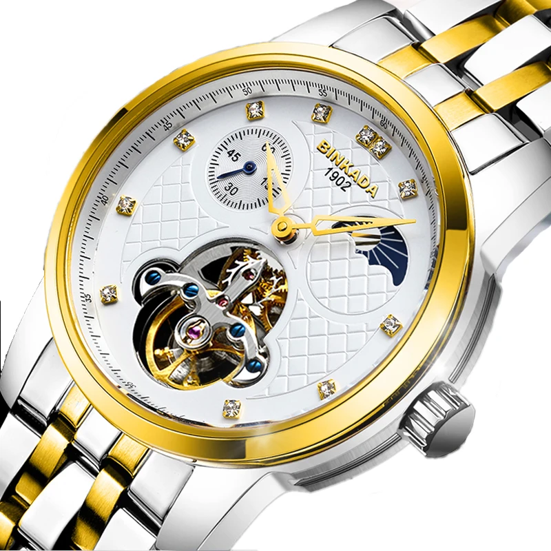 

Men's Mechanical Watch Automatic Leather Leisure Commerce 2018 New Moment Sport Wrist Top Brand Luxury 08 Z