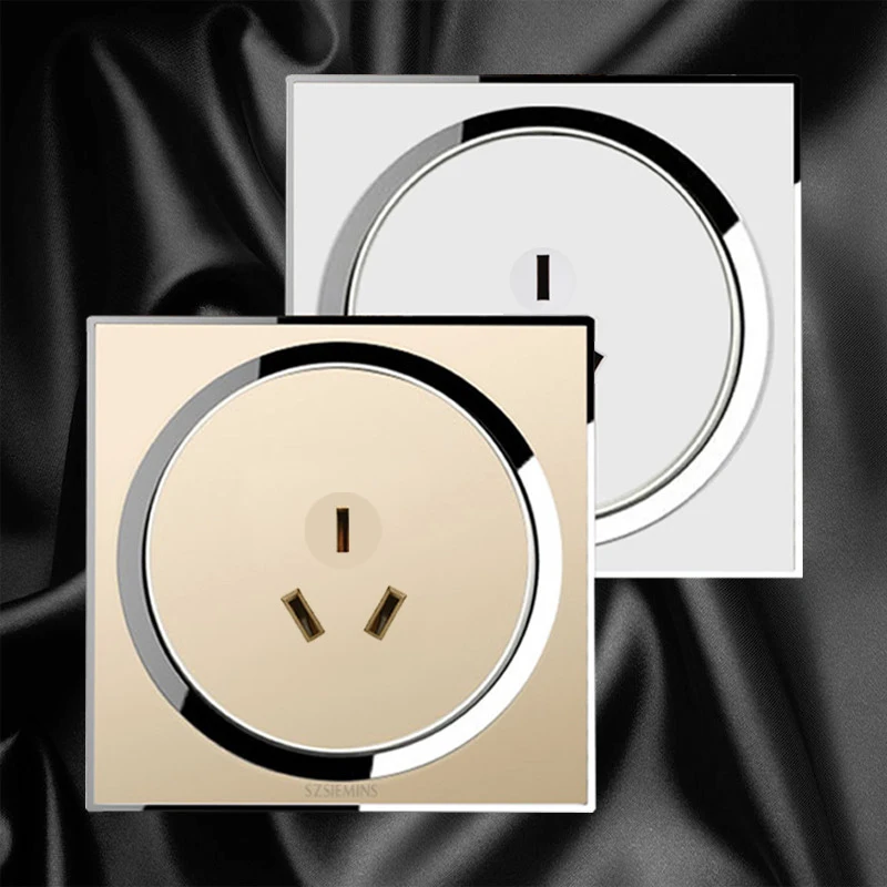 

3 Pin AU standard 16A wall socket, 86*86 electrical outlet, High quality Crystal acrylic panel and Free shipping