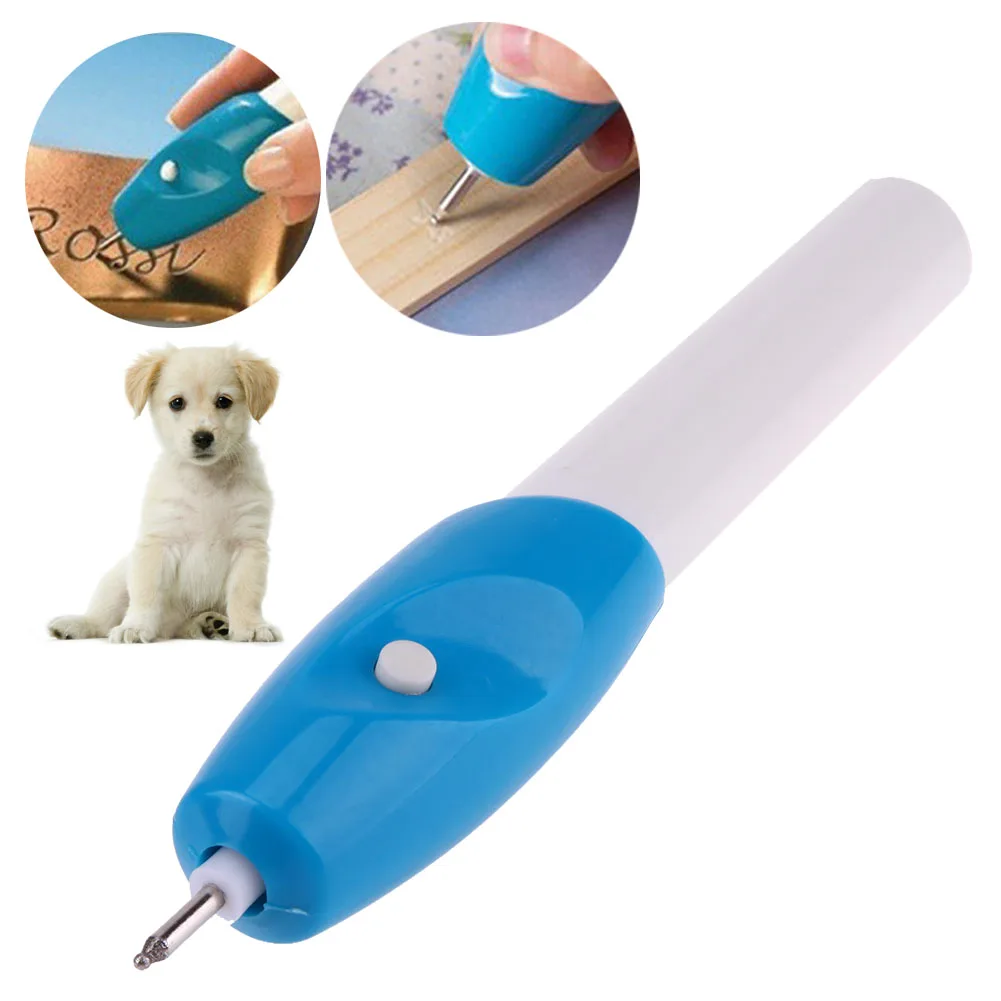 Pet Dog ID Tag металлическая мини-гравер ручка электрическая резьба ручка машина Graver инструмент сталь Ювелирные изделия гравировка Ручка Комплект собака аксессуары