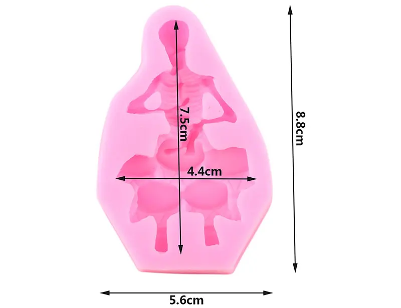 3D Скелет Череп силиконовые формы для торта музыкальный инструмент Хэллоуин инструменты для украшения тортов из мастики конфеты форма для шоколадной мастики