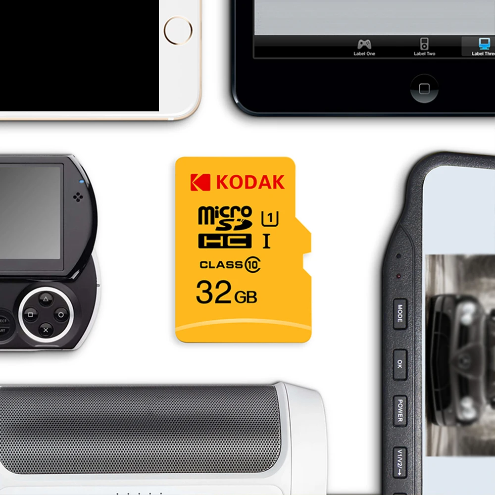 Kodak Micro SD карта 16 ГБ 32 ГБ 64 Гб 128 ГБ TF Карта класс 10 C10 U1 80 МБ/с./с карта памяти быстрая скорость