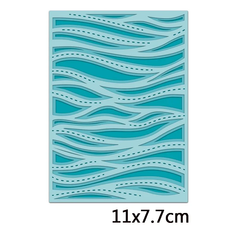Слой фона металлическая прорезной трафарет для окраски для скрапбукинга альбом фото бумажные карты ремесла ручной работы высечки - Цвет: Ocean Waves