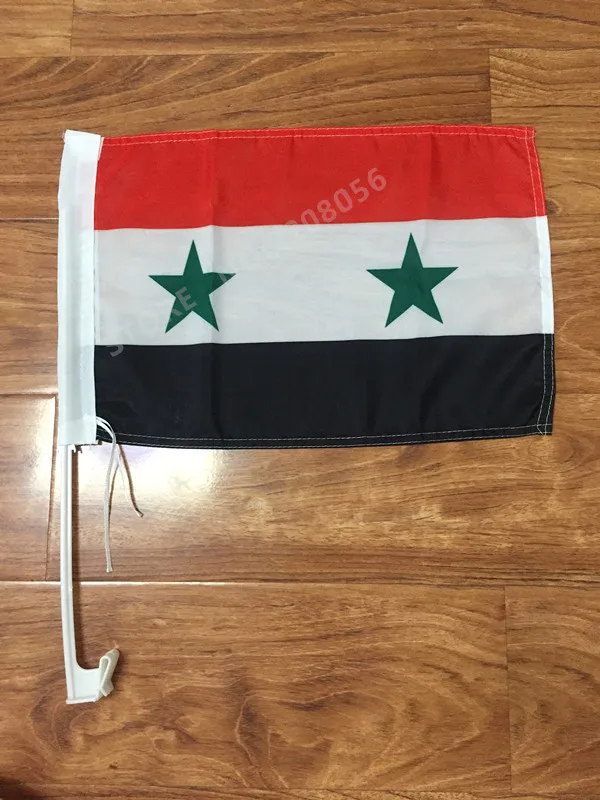 30x45 см сирийский флаг окна автомобиля полиэстер украшение с флагштоком