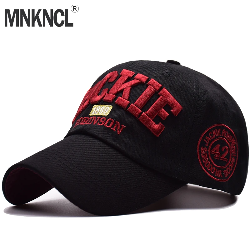 

MNKNCL High Quality 100% Cotton Fashion Baseball Cap JACKIE Embroidery Snapback Fashion Sports Hats For Men & Women Caps