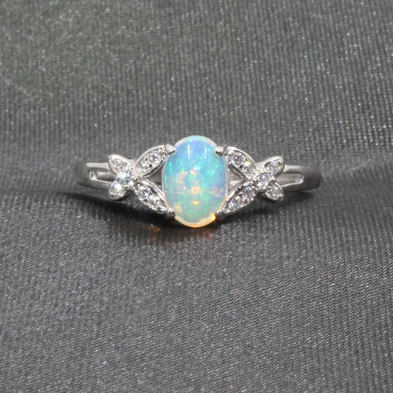 Cena CoLife biżuteria 100% naturalny Opal pierścień dla kobiety 0.3ct 0.4ct 0.6ct Australia Opal srebrny pierścień stałe 925 srebrny Opal biżuteria