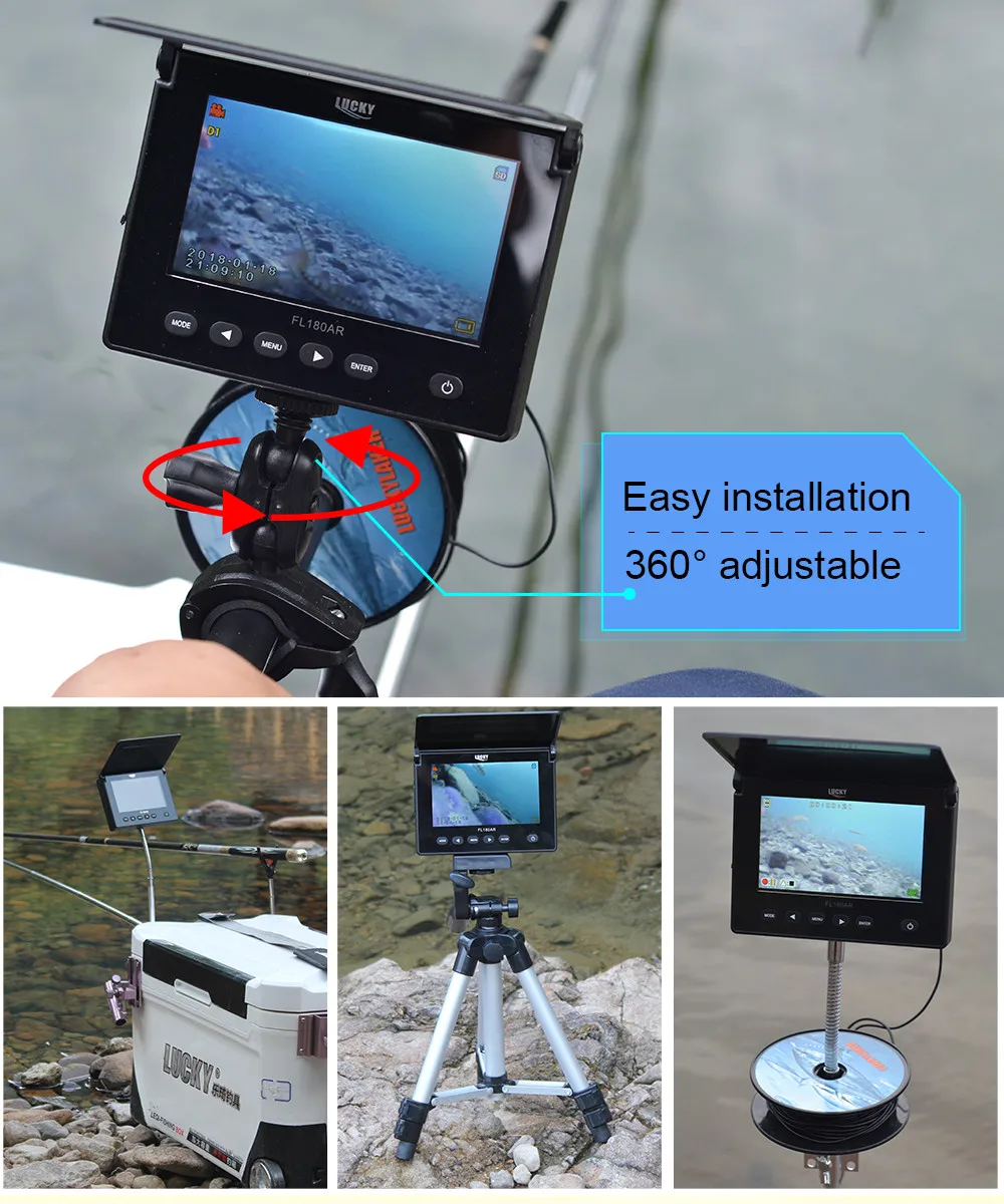 Эхолот рыболокатор Lucky FL180AR камера для подводной рыбалки 2 МП 1080P HD запись видео