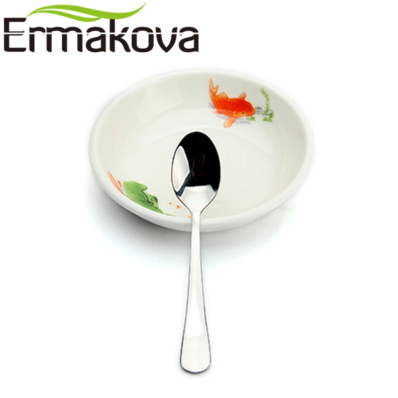 Набор мини кофейных ложек ERMAKOVA для десертов 4 дюйма из нержавеющей стали|Кофейные