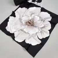 Fabulous Flower Printed Bandana Hijab 100% Silk Twill Scarf Square Silk Scarf Women 90 Female Scarves & Wraps Shawl Hand Rolled